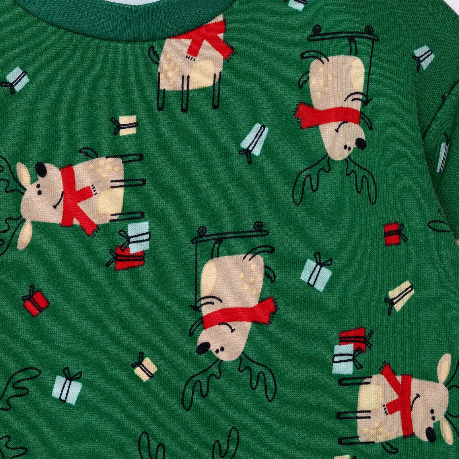 HelloBaby Christmas Baby Boy Snow Party Ejogging Set - Green Printed - ebebek - Black Friday