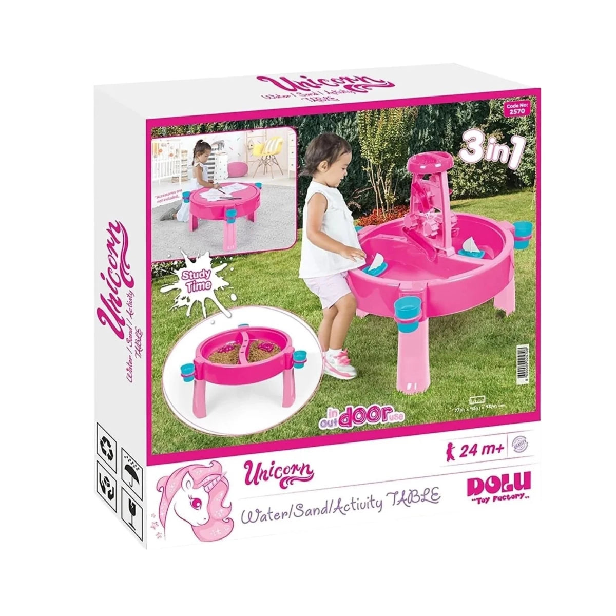 Dolu Unicorn Sand & Water Play Table – Pink - ebebek