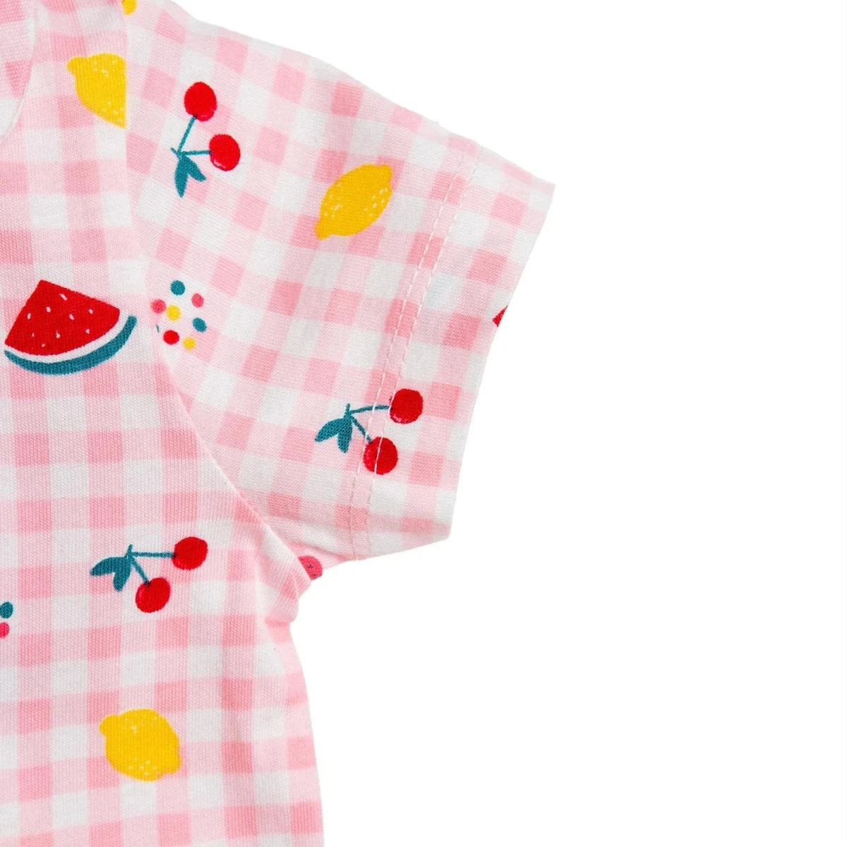 HelloBaby Girls Short Sleeve Pyjamas Set Fruit Print Buttoned Shirt Collar Short Length Short Sleeve - Pink Pink - ebebek