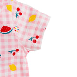 HelloBaby Girls Short Sleeve Pyjamas Set Fruit Print Buttoned Shirt Collar Short Length Short Sleeve - Pink Pink - ebebek