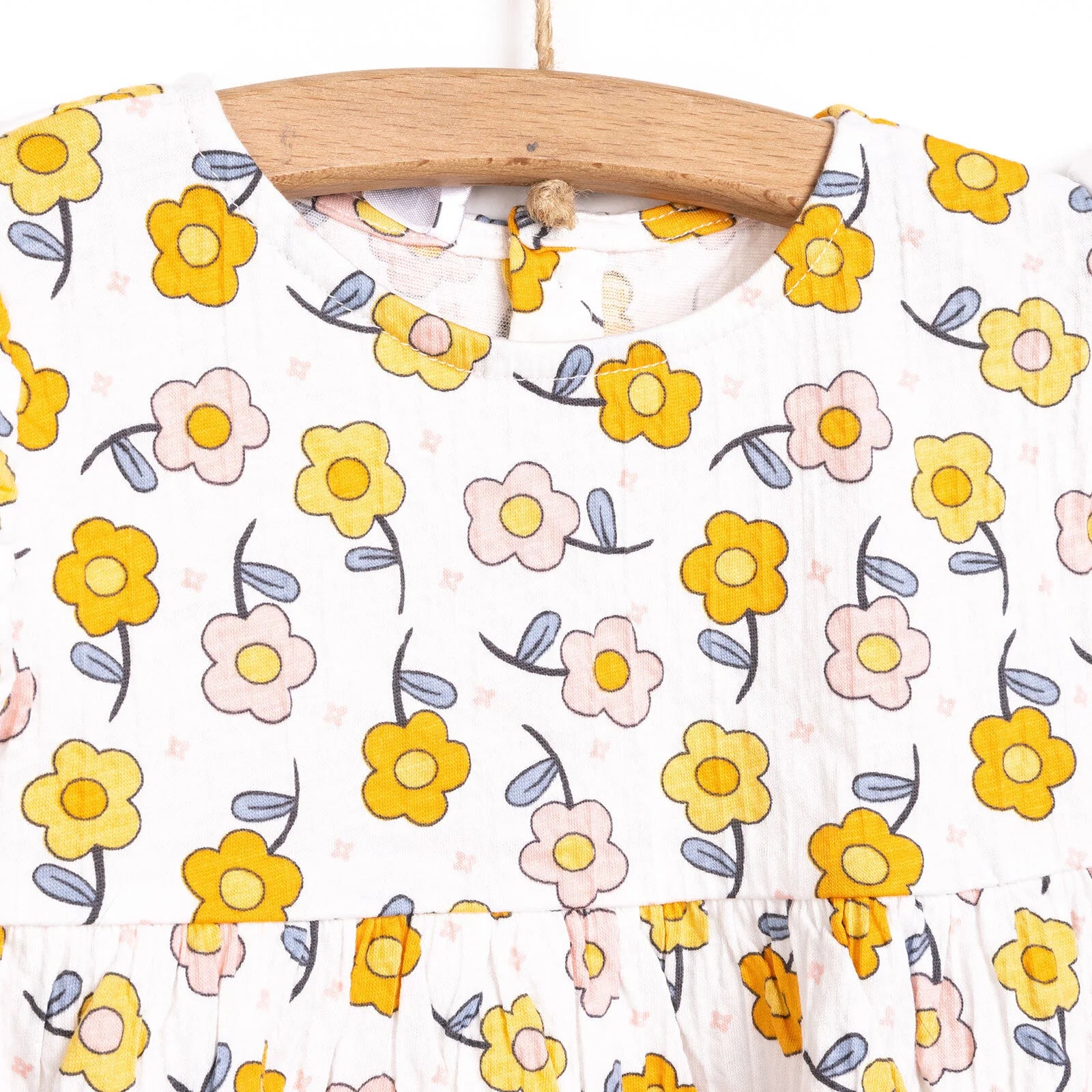 HelloBaby Flowers Girl Tshirt - Short - Ecru - ebebek - Black Friday