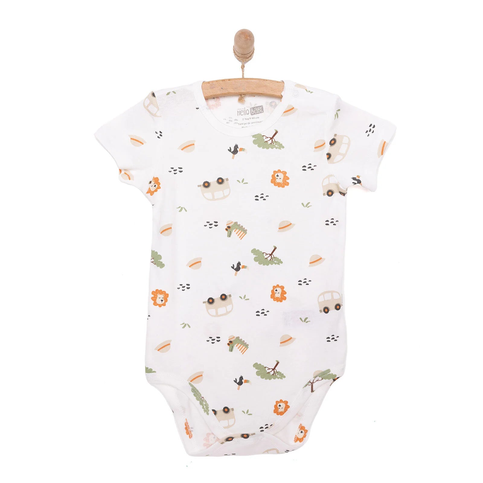 HelloBaby Boy Short Sleeve Bodysuit - Ecru - ebebek - Black Friday