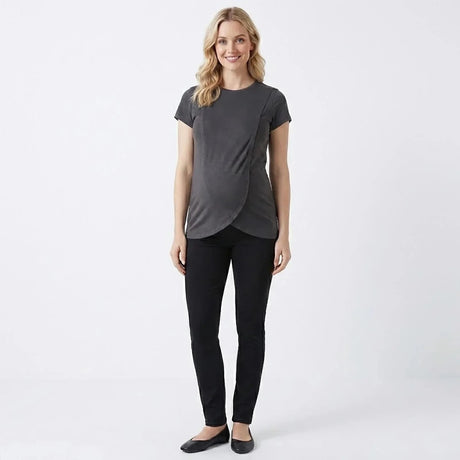 Mother Maternity Short - Sleeve T-Shirt Crew Neck - Anthracite Anthracite - ebebek