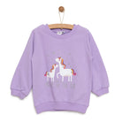 HelloBaby Baby Girl Unicorn Printed Sweatshirt - Purple - ebebek - Black Friday