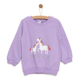 HelloBaby Baby Girl Unicorn Printed Sweatshirt - Purple - ebebek - Black Friday