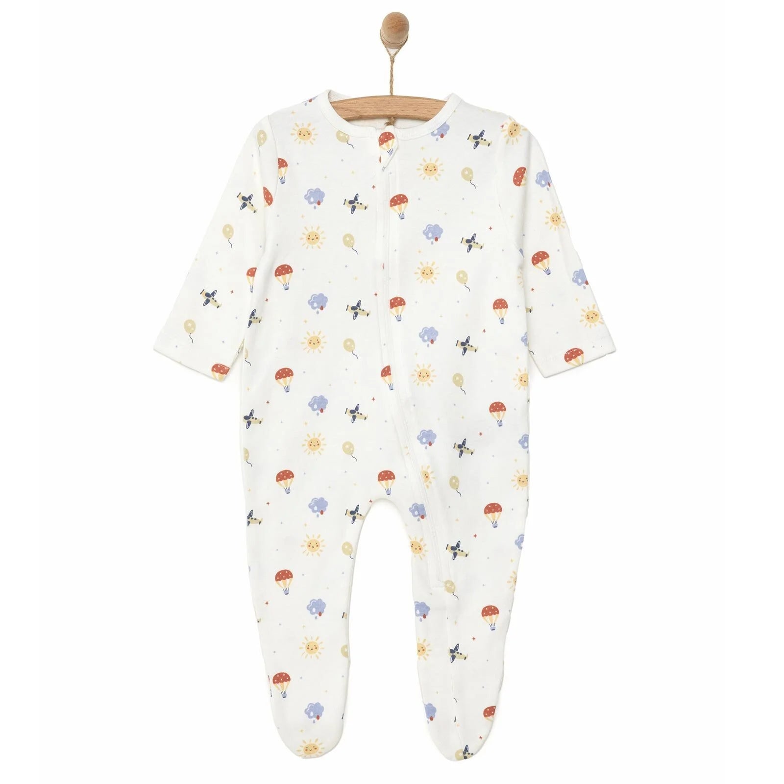 HelloBaby Newborn Baby Boy Footed Jumpsuit - Ecru - ebebek - Black Friday