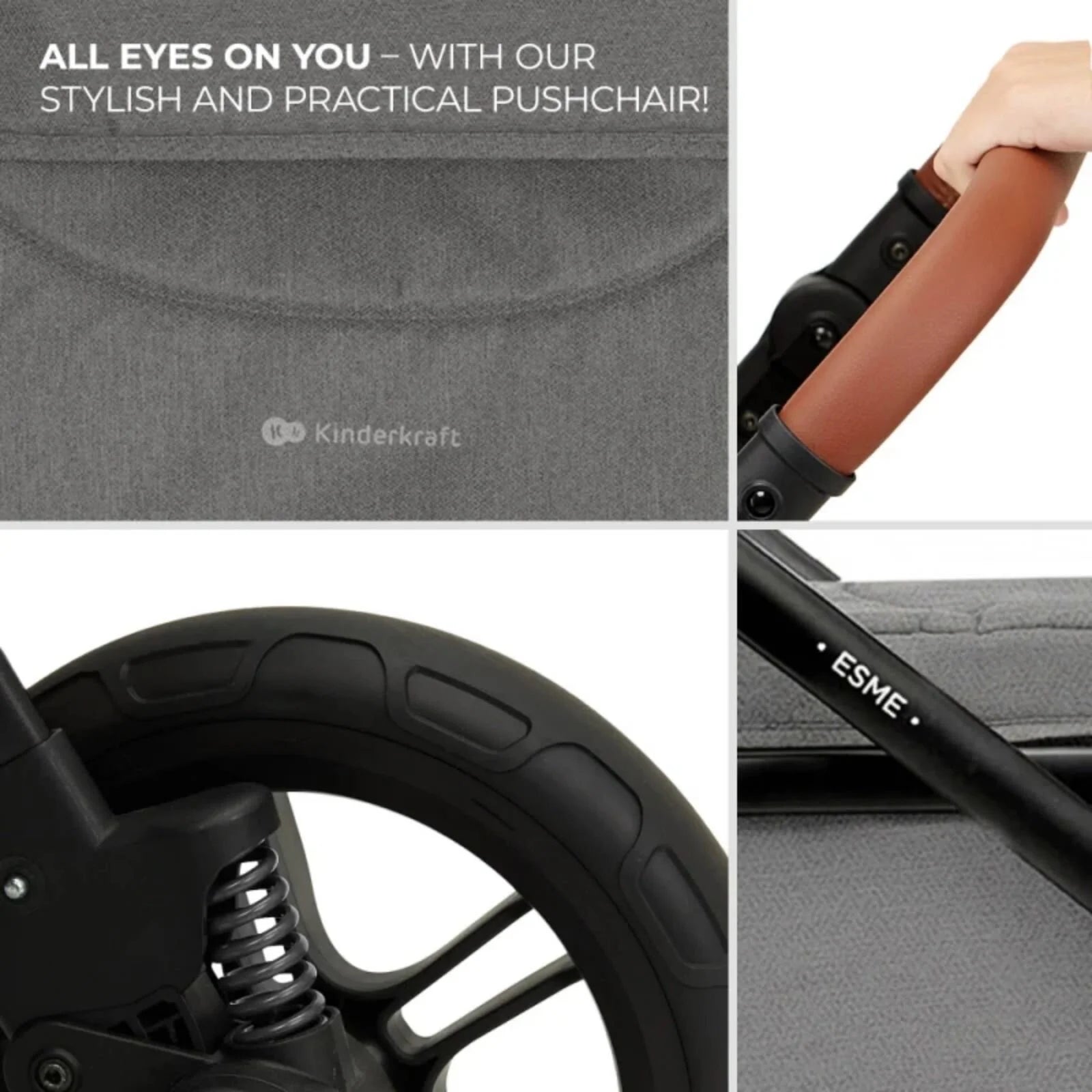 Kinderkraft Esme 3 - in - 1 Travel System with Mink Pro Car Seat - Moonlight Grey Moonlight Grey - ebebek - Christmas