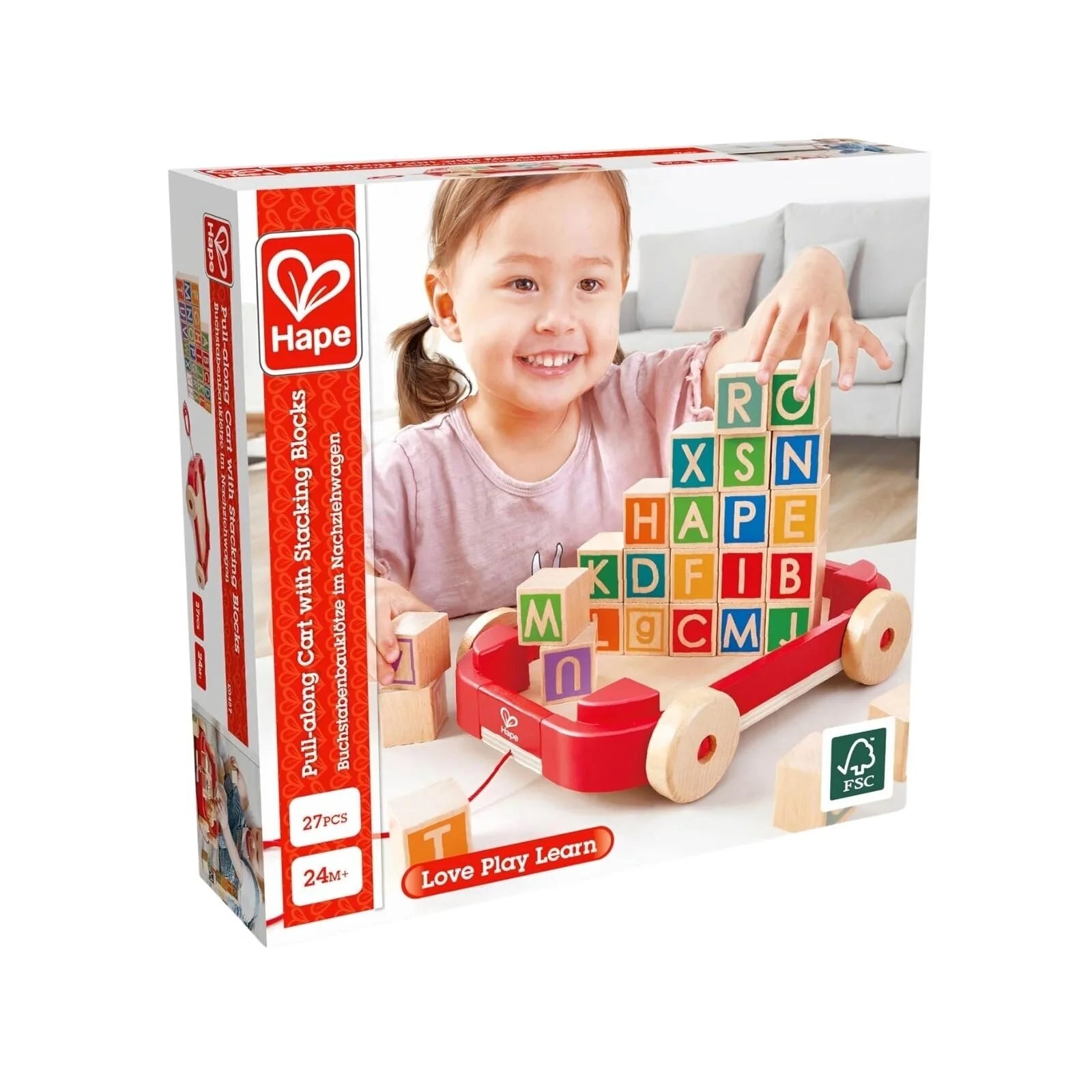 Hape Pull Along Cart with Stacking Blocks - ebebek - Black Friday