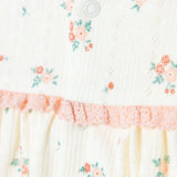 Bebetto Girls Cardigan & Footed Trousers Set Floral Print Snap Fastening Bloom Crew Neck Full Length - Pink Pink - ebebek