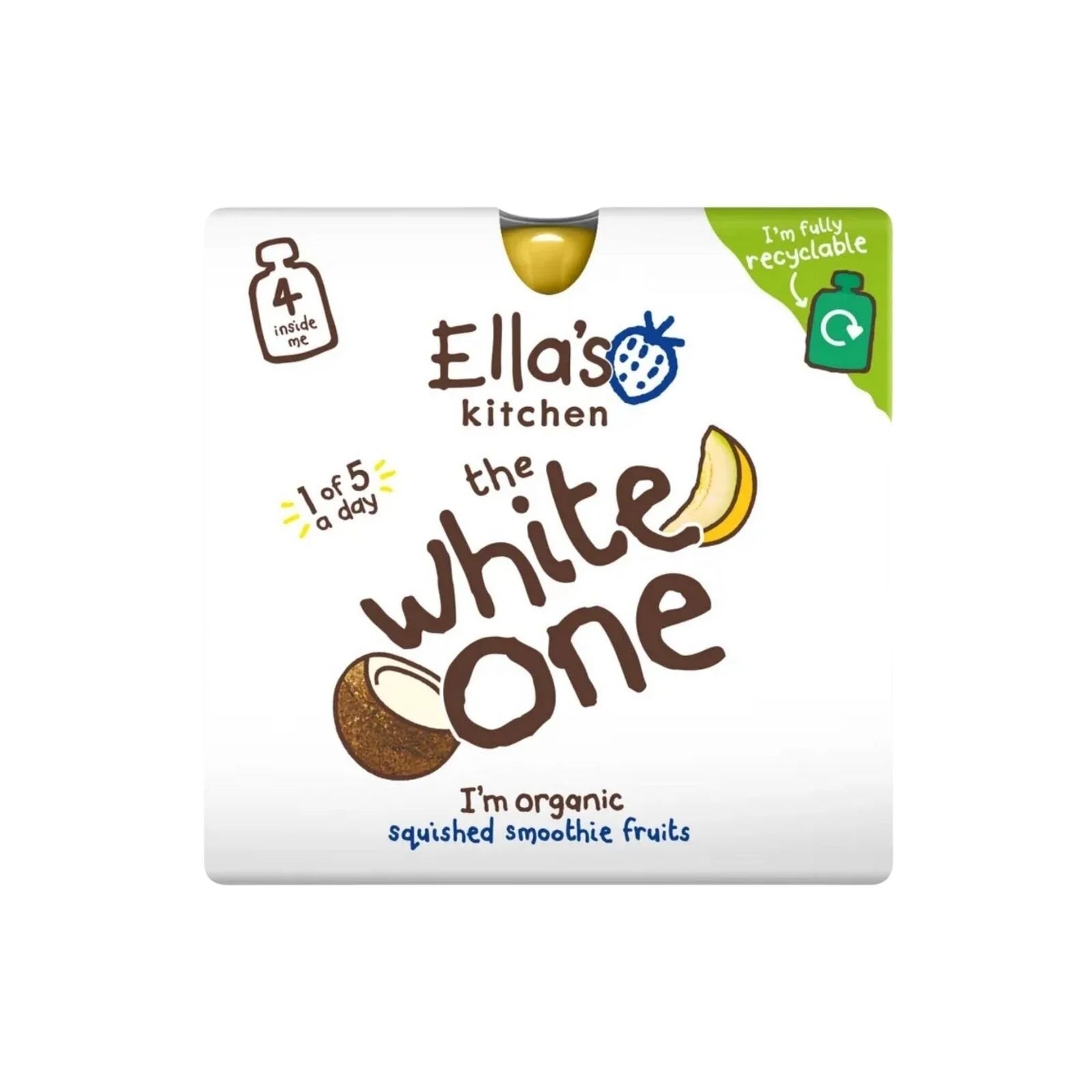 Ella's Kitchen Organic Smoothie The White One Multipack Baby Food Pouch 6+ months 450g (5x90g) - ebebek - Black Friday