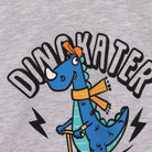 HelloBaby Basic Low Raised Dinokater Printed Sweatshirt - Grey Melange - ebebek - Black Friday