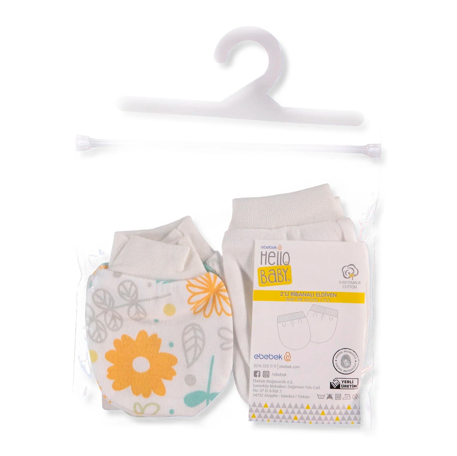 HelloBaby Newborn Basic Mitten 2 - Pack - Multicolour - ebebek - Black Friday