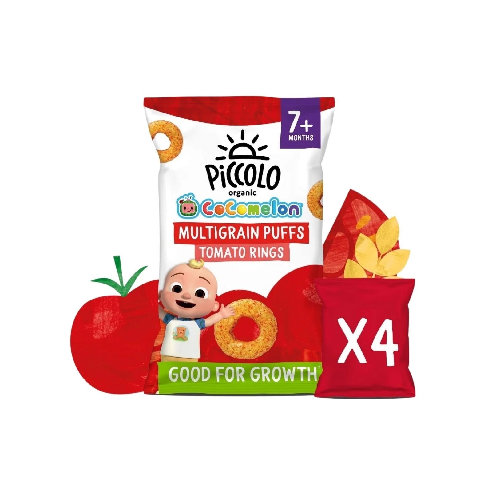 Piccolo Organic Multigrain Puffs Tomato Rings 7+ months 60g (4x15g) - ebebek - Black Friday