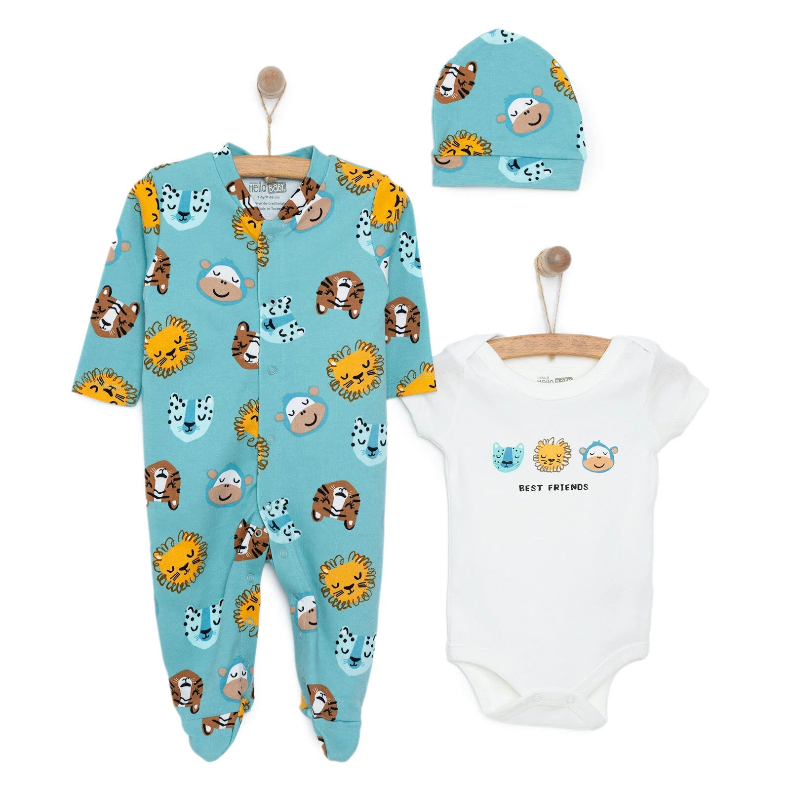 HelloBaby Boy Jumpsuit - Body - Hat - Blue - ebebek - Black Friday