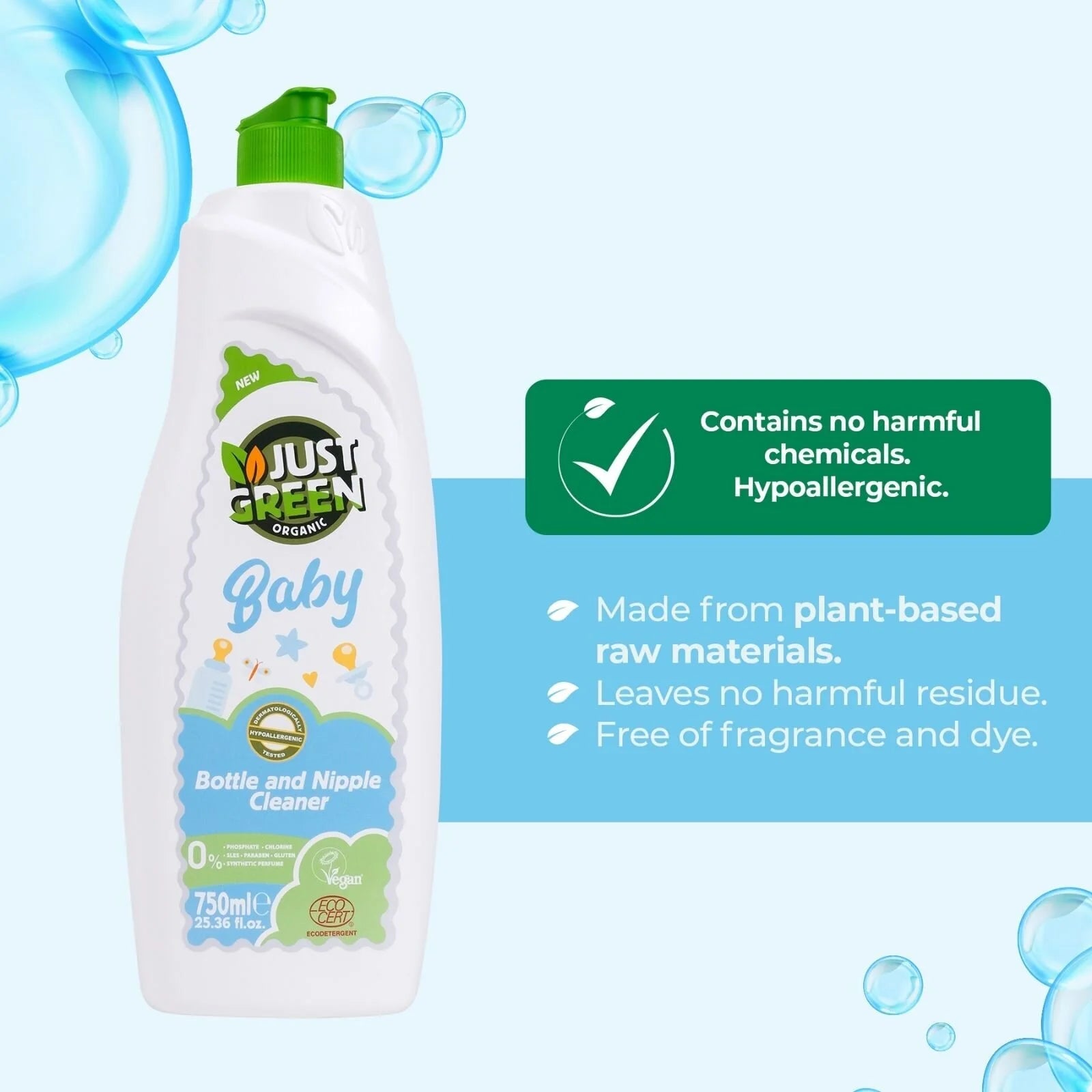 Just Green Organic Baby Bottle & Nipple Cleaner 750ml - ebebek - Black Friday