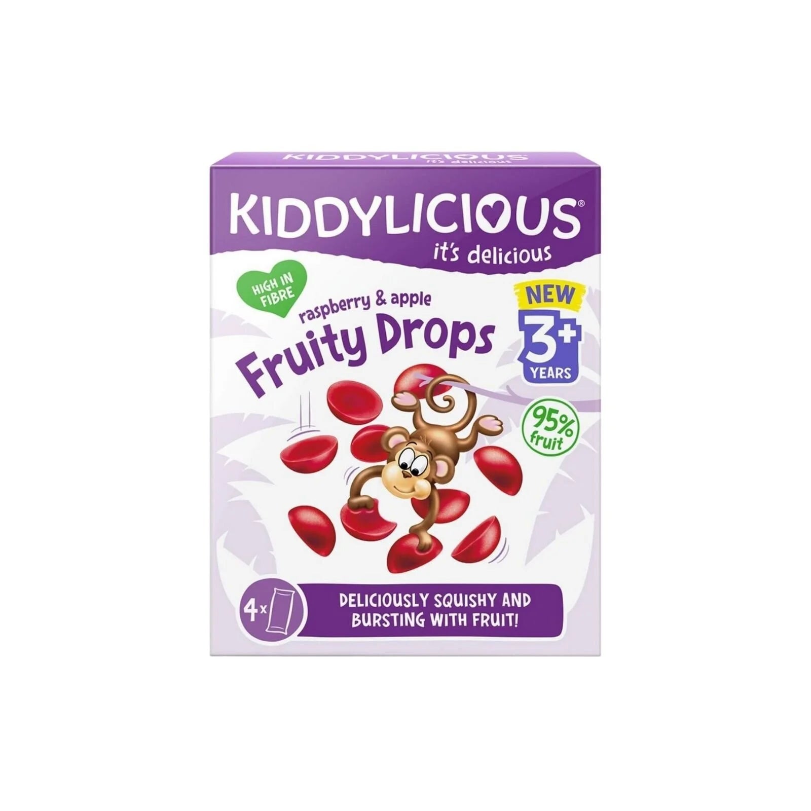 Kiddylicious Raspberry & Apple Fruity Drops 3+ years 64g (4x16g) - ebebek - Black Friday