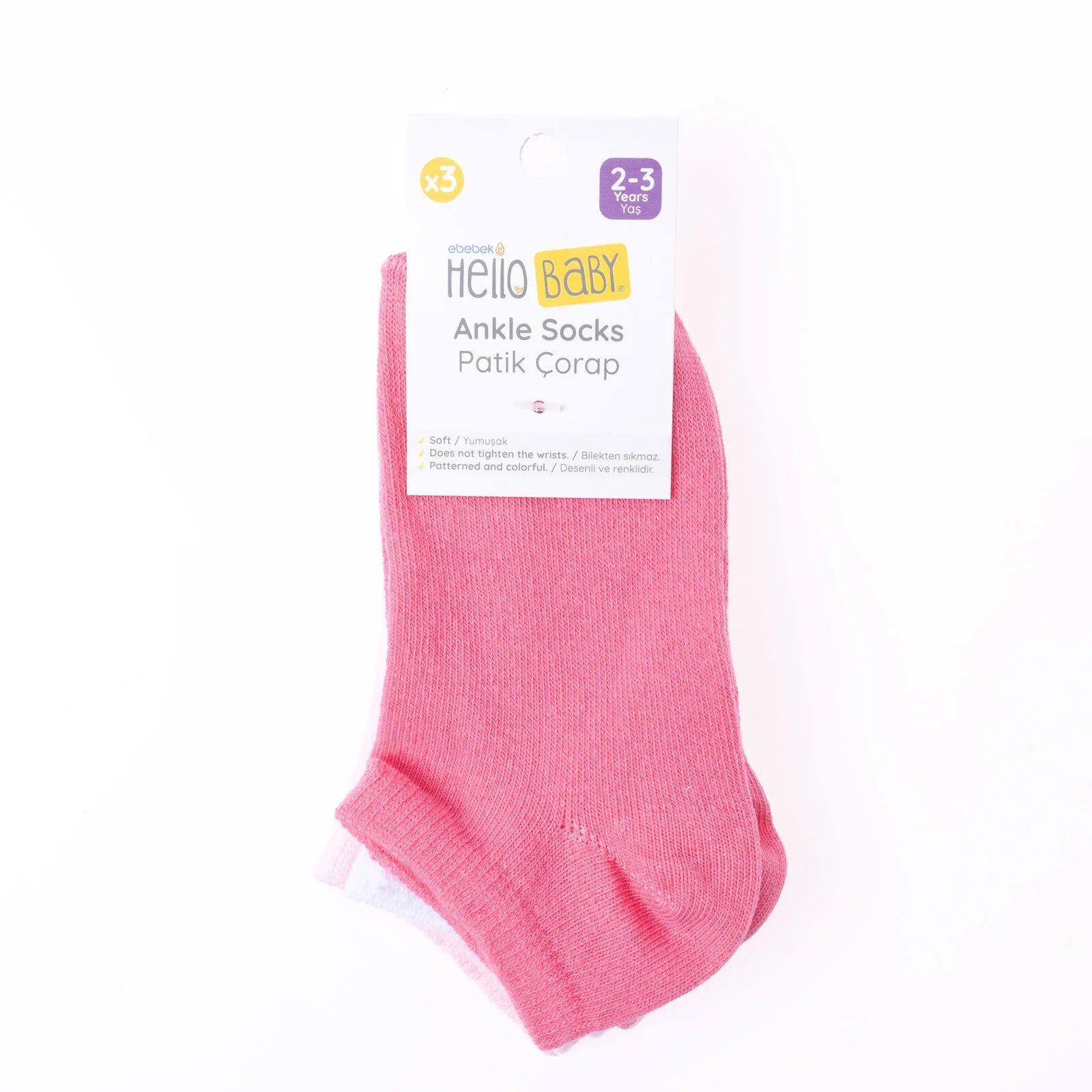 HelloBaby Baby Girl Socks 3 Pcs - Pink - ebebek - Black Friday