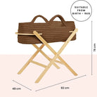 Ickle Bubba Nova Moses Basket & Stand - Mocha & Pine - ebebek - Black Friday