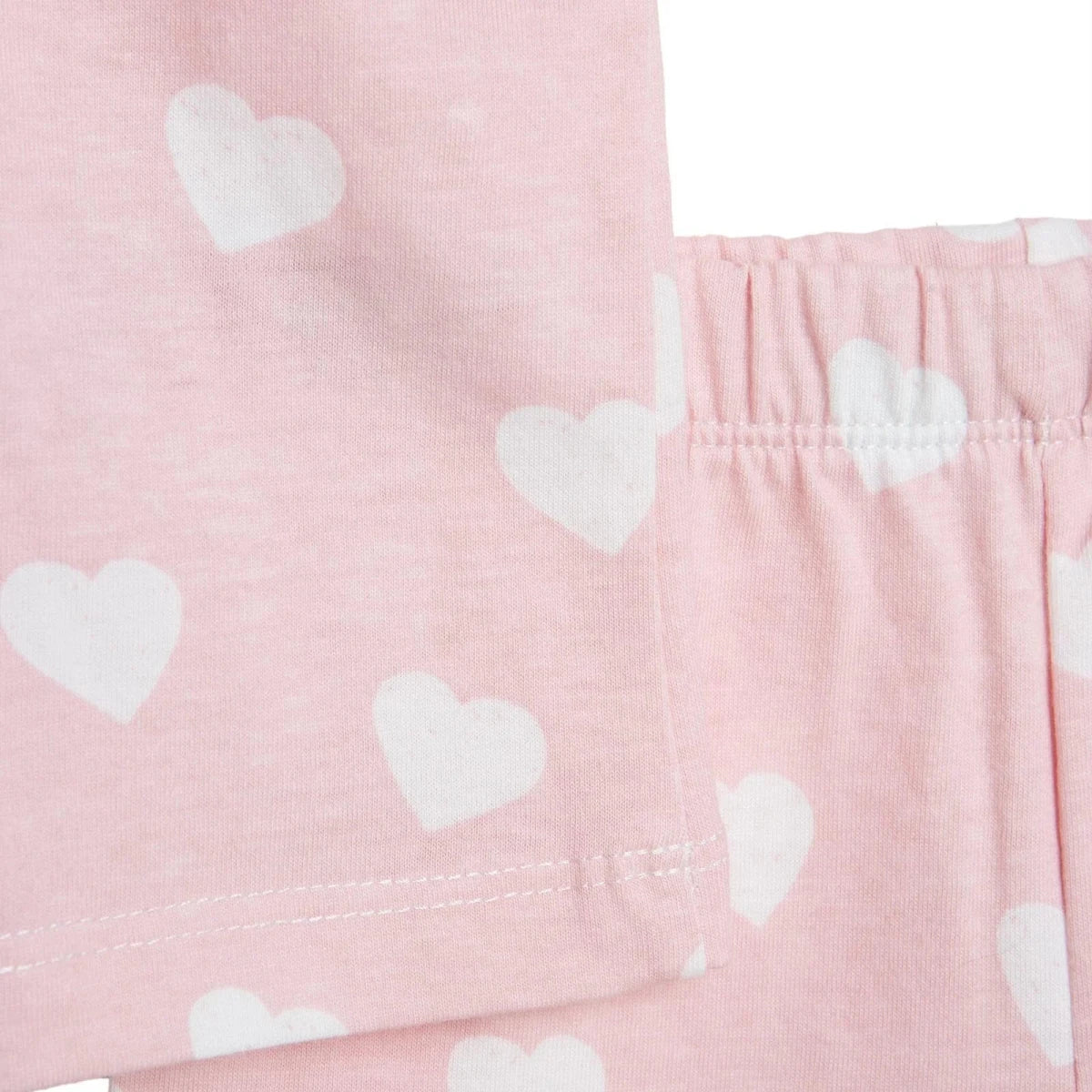 HelloBaby Girls Short Sleeve Pyjamas Set Heart Crew Neck Short Leg Short Sleeve - Pink Pink - ebebek