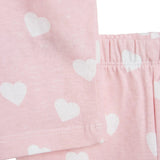 HelloBaby Girls Short Sleeve Pyjamas Set Heart Crew Neck Short Leg Short Sleeve - Pink Pink - ebebek