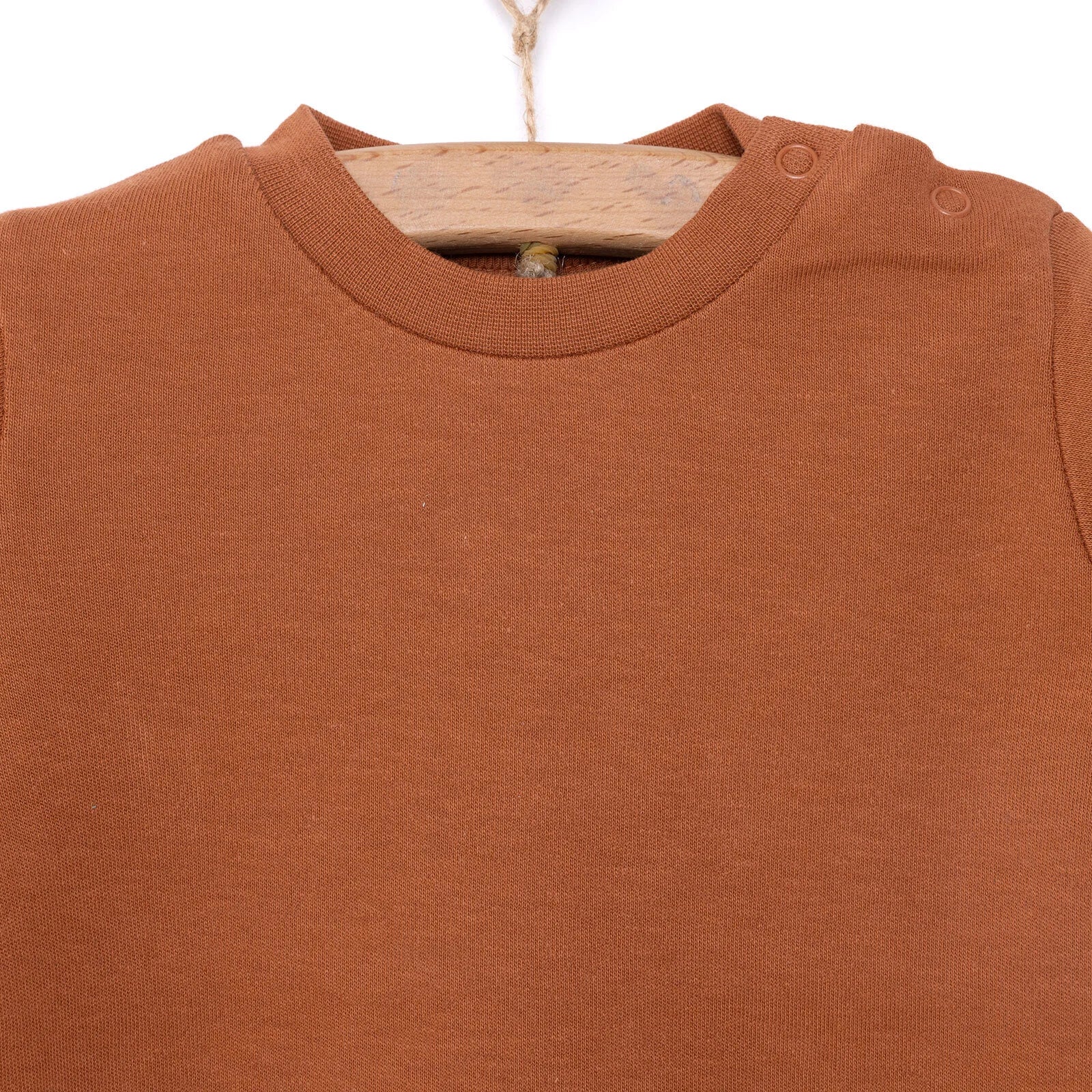 HelloBaby Basic Interlock Long Sleeve T-Shirt - Brown - ebebek - Black Friday