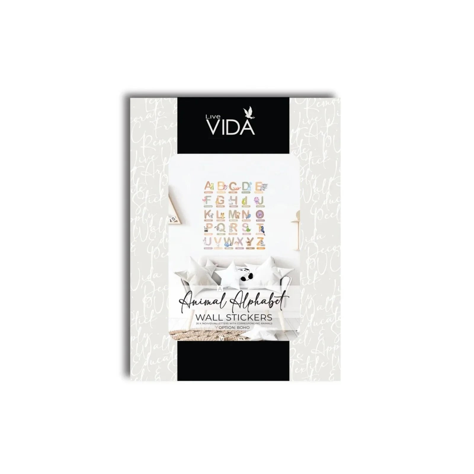 Live Vida Alphabet Wall Stickers with Animal Figures 26 pcs - ebebek - Black Friday