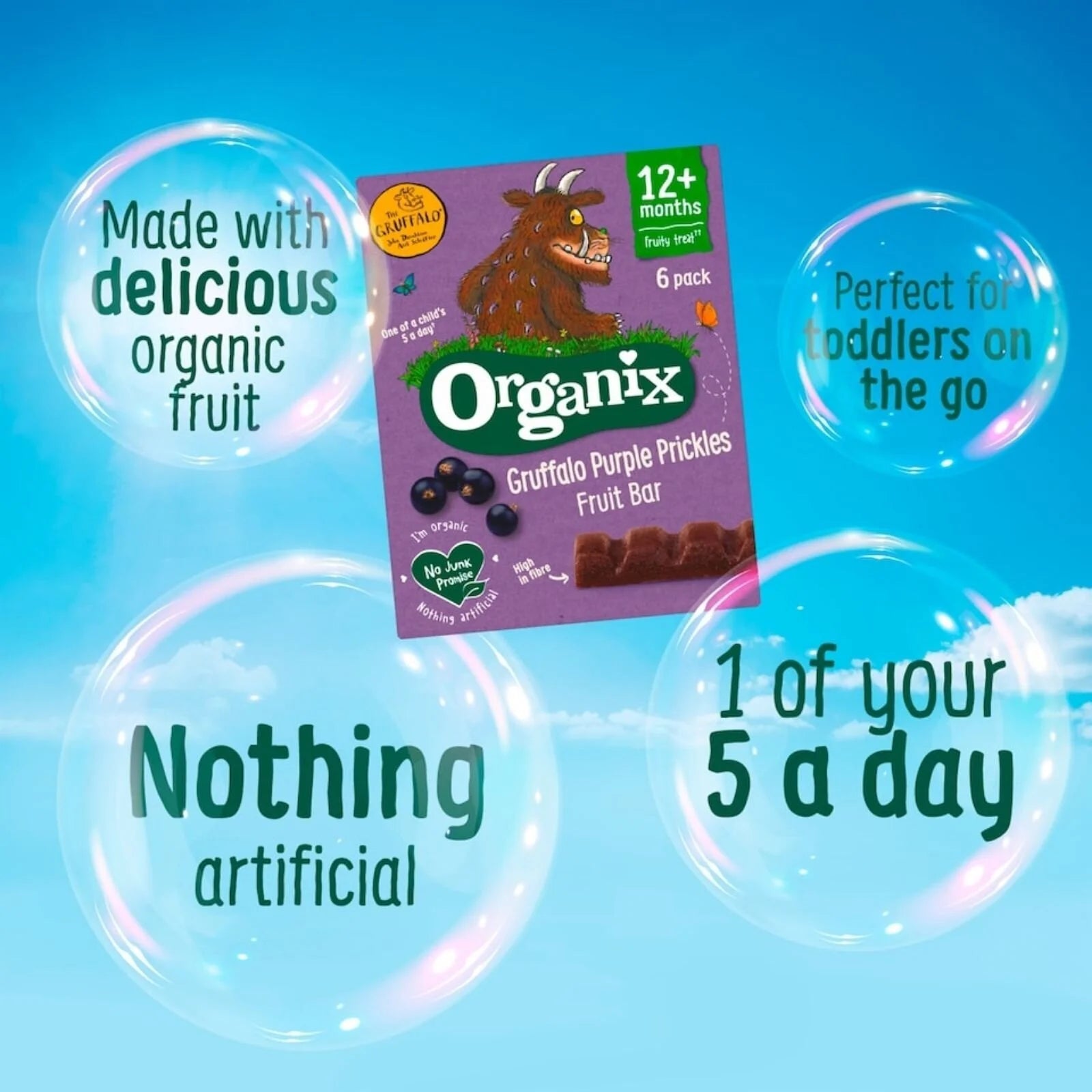 Organix Gruffalo Blackcurrant Fruit Bar 12+ months 102g (6x17g) - ebebek - Black Friday