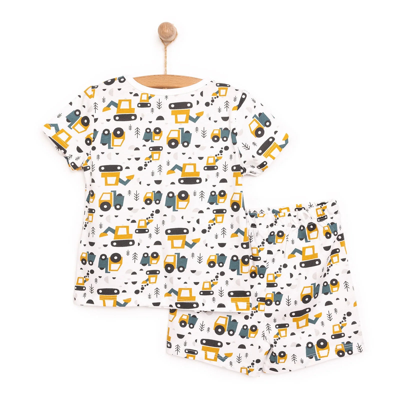 HelloBaby Baby Boy Short Sleeve Pyjamas Set - Ecru - ebebek - Black Friday