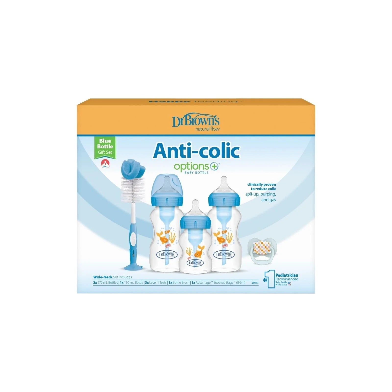 Dr. Brown's Natural Flow Options+ Anti - Colic Baby Bottle Gift Set - Blue - ebebek - Black Friday