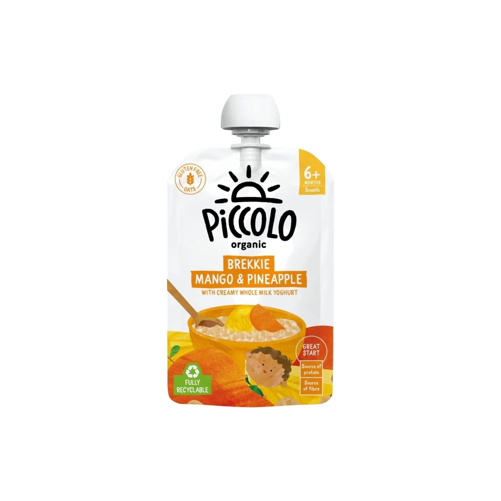 Piccolo Organic Brekkie Mango & Pineapple 6+ months 100g - ebebek - Black Friday