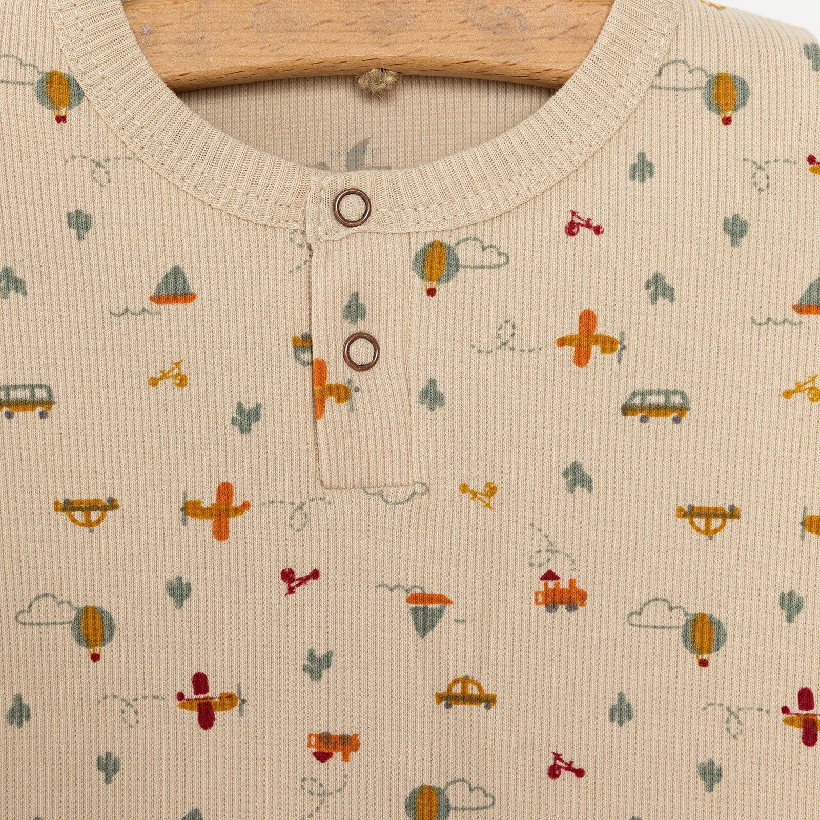 Newborn Fashion Club Baby Boy Sweatshirt - Footless Bottom - Beige - ebebek - Black Friday