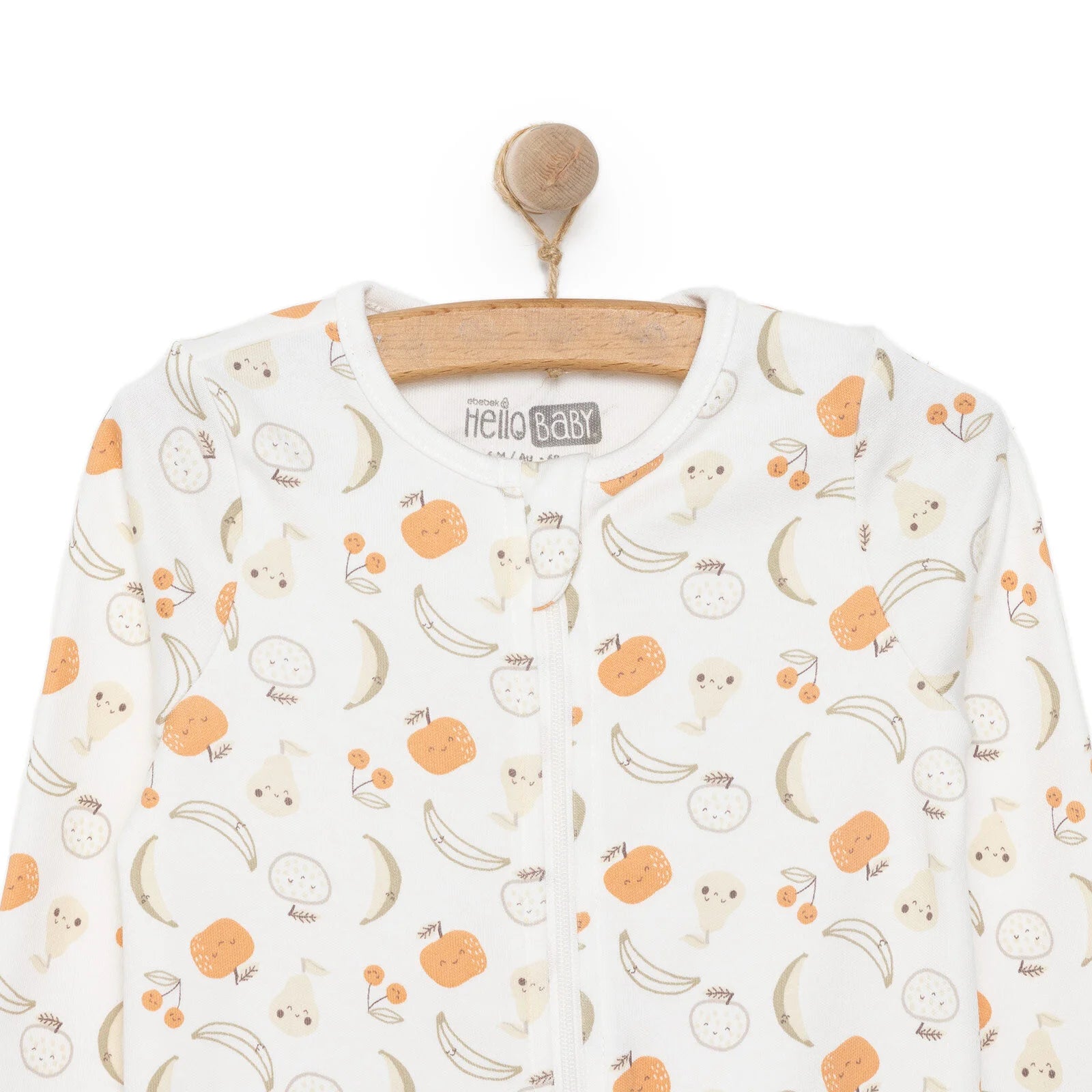 HelloBaby Newborn Girl Organic Footed Jumpsuit - Ecru - ebebek - Black Friday