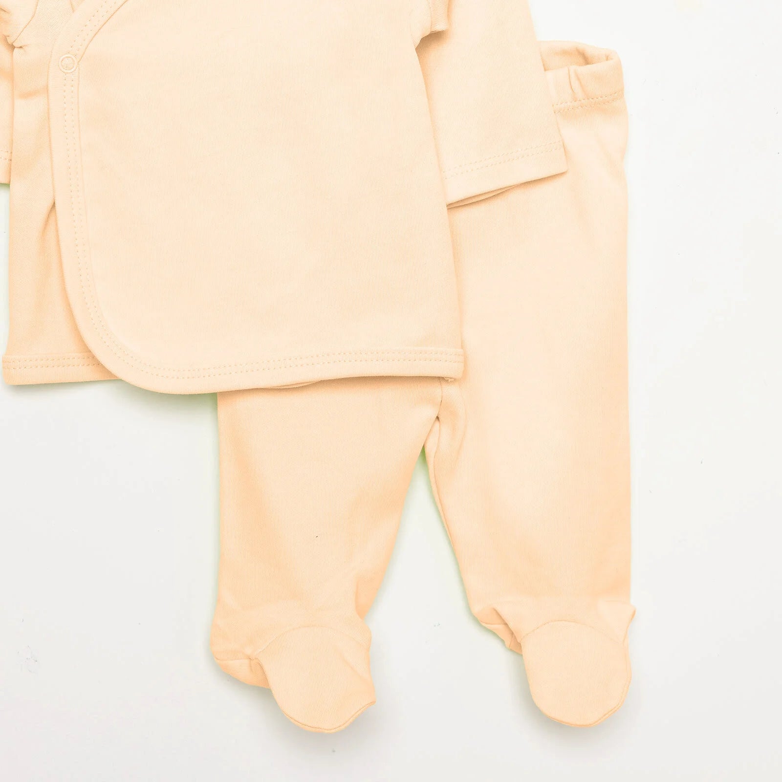 HelloBaby Newborn Organic Wrapover Top - Hat - Footed Set - Orange - ebebek - Black Friday