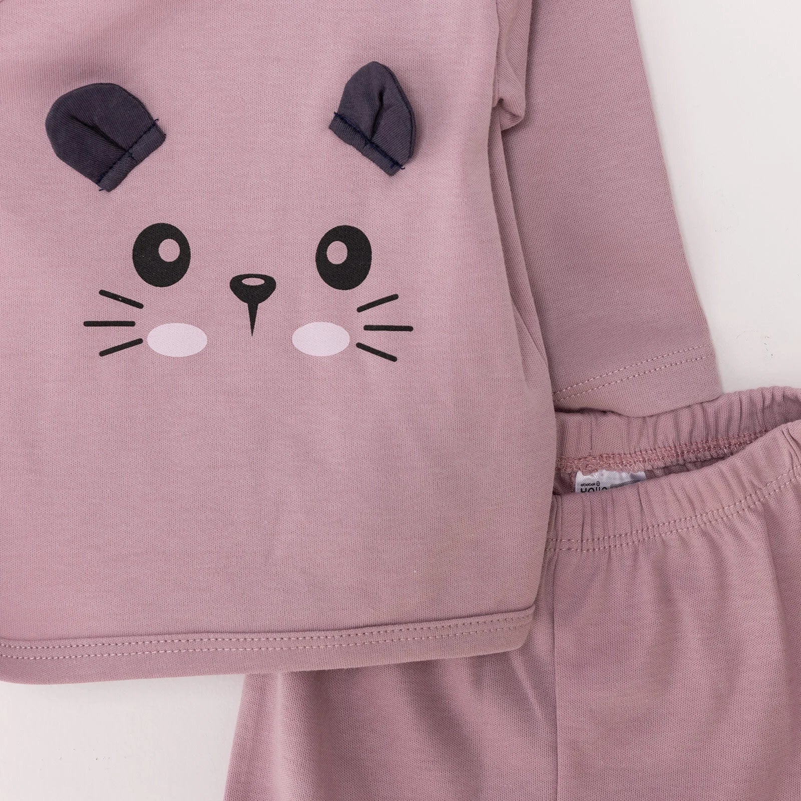 HelloBaby Newborn Organic Wrapover Top - Hat - Footed Set - Light Rose - ebebek - Black Friday