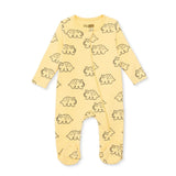 HelloBaby Boys Footed Sleepsuit Dinosaur Print Zip Fastening Crew Neck Full Length Long Sleeve - Orange Orange - ebebek