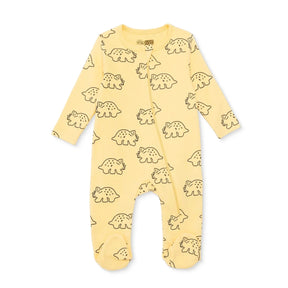 HelloBaby Boys Footed Sleepsuit Dinosaur Print Zip Fastening Crew Neck Full Length Long Sleeve - Orange Orange - ebebek