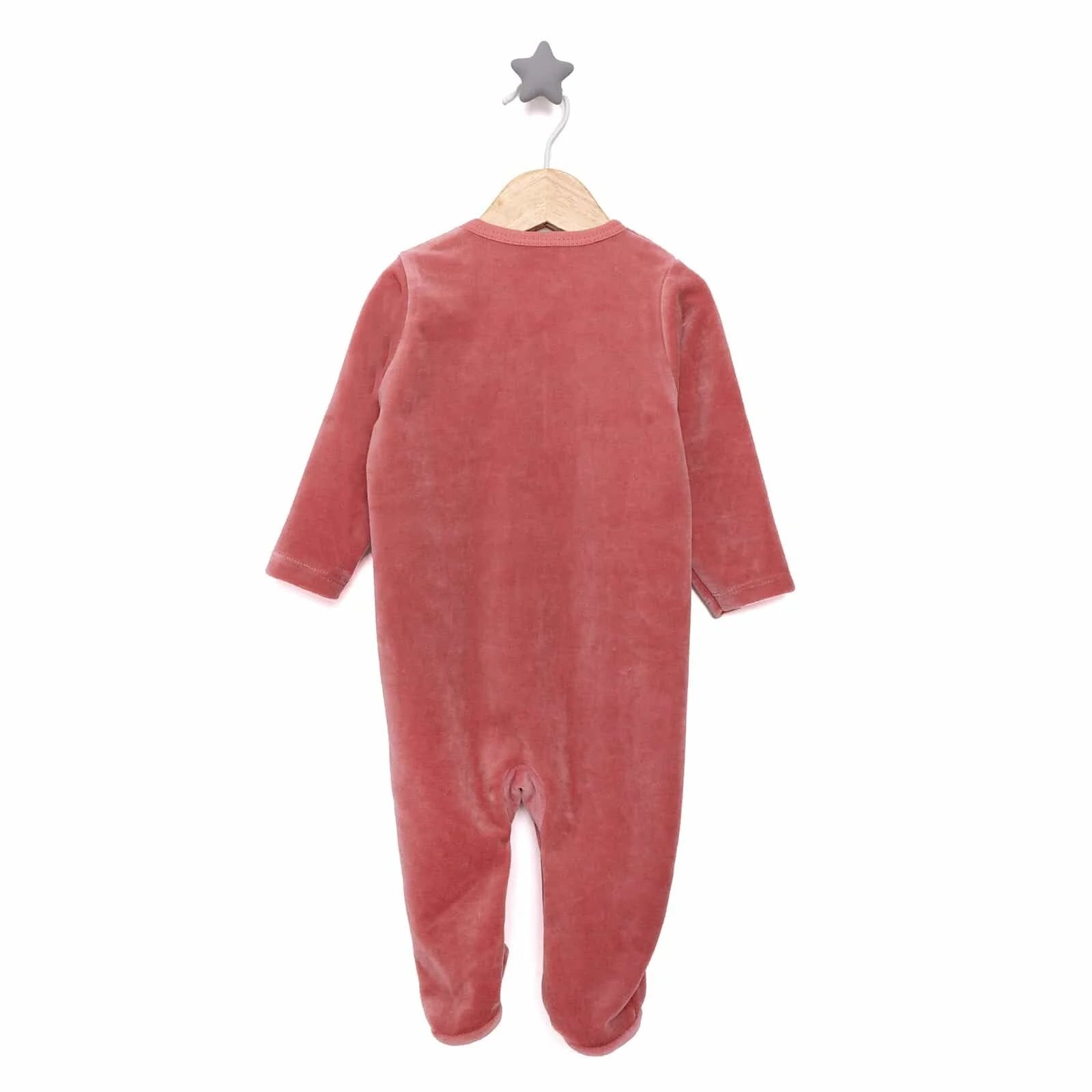 HelloBaby Girl Velvet Footed Jumpsuit - Light Rose - ebebek - Black Friday