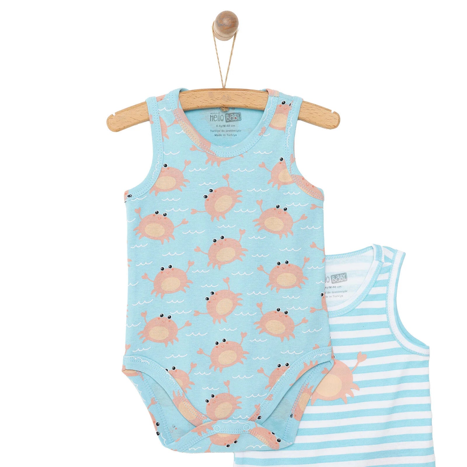 HelloBaby Baby Boy Athlete Bodysuit 2 Pcs - Light Blue - ebebek - Black Friday