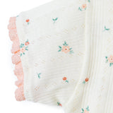 Bebetto Girls Footless Sleepsuit Floral Print Snap Fastening Bloom Frill Neck Full Length Short Slee - Pink Pink - ebebek