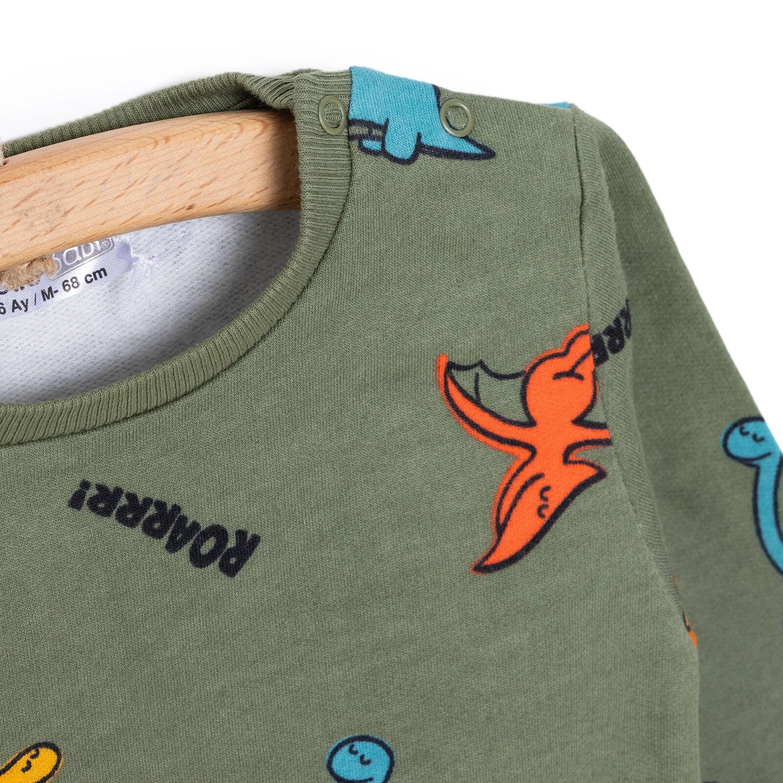 HelloBaby Basic Low Raised Dinosaur Printed Sweatshirt - Printed - ebebek - Black Friday