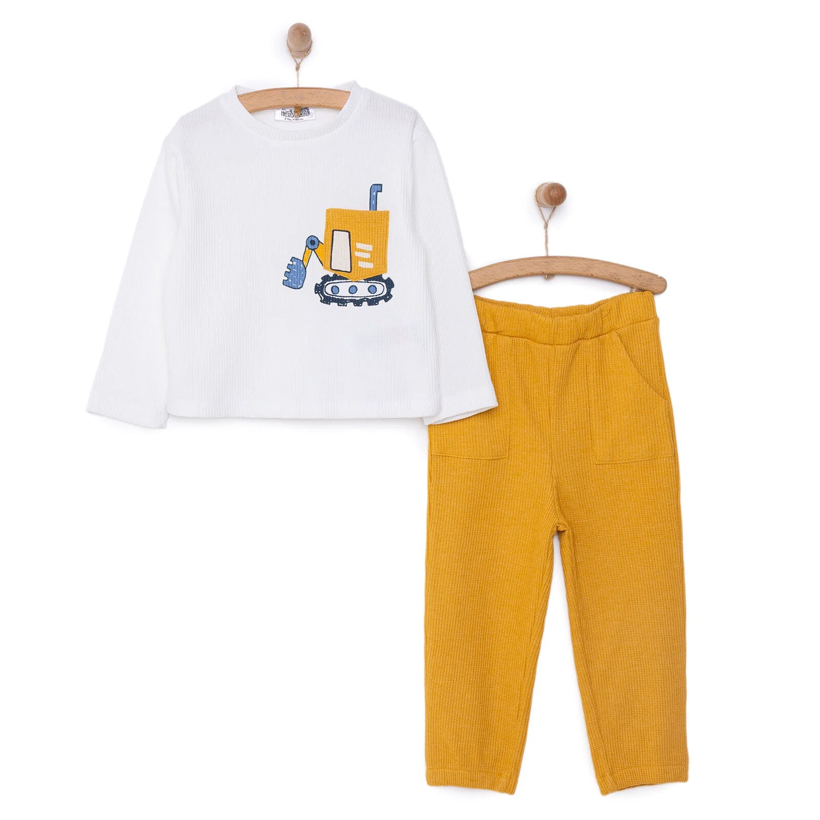 HelloBaby Vehicles Line Boy Sweatshirt - Pants - Ecru - ebebek - Black Friday