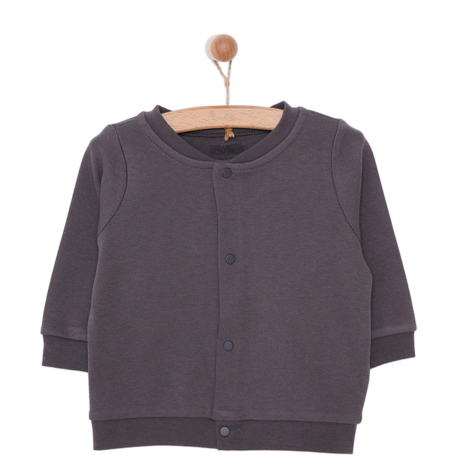 HelloBaby Basic Ribbed Cardigan - Anthracite - ebebek - Black Friday