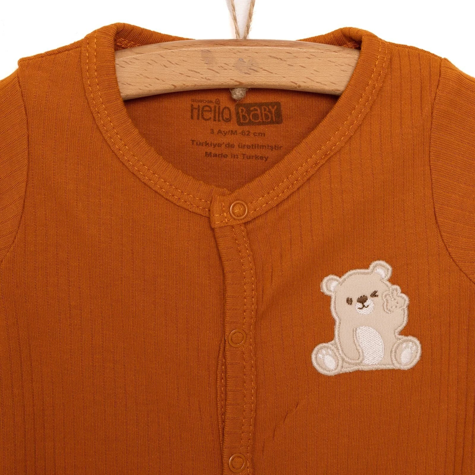 HelloBaby Newborn Boy Footed Jumpsuit - Dark Orange - ebebek - Black Friday