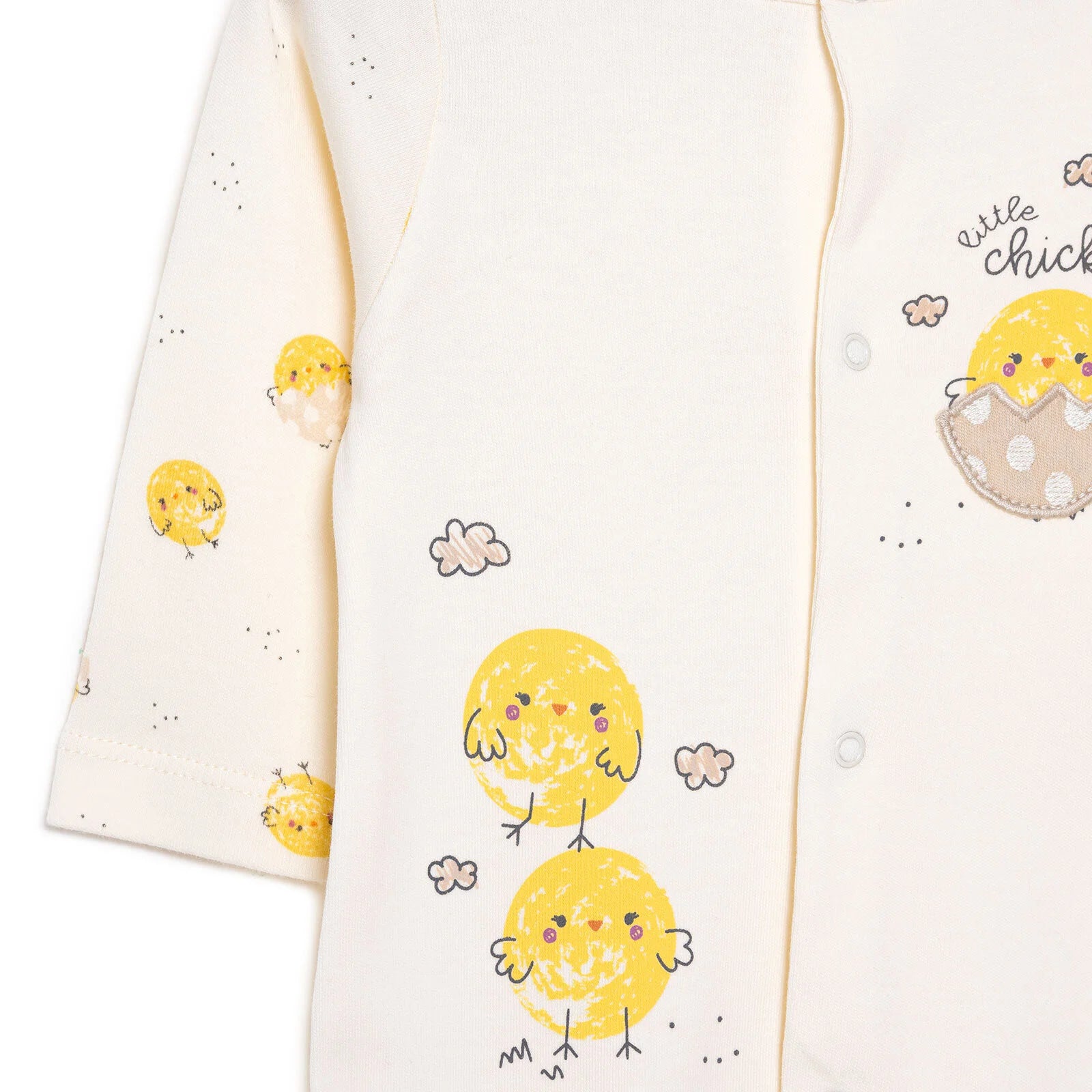 Bebetto Newborn Chıck Chıck Footed Jumpsuit - Ecru - ebebek - Black Friday