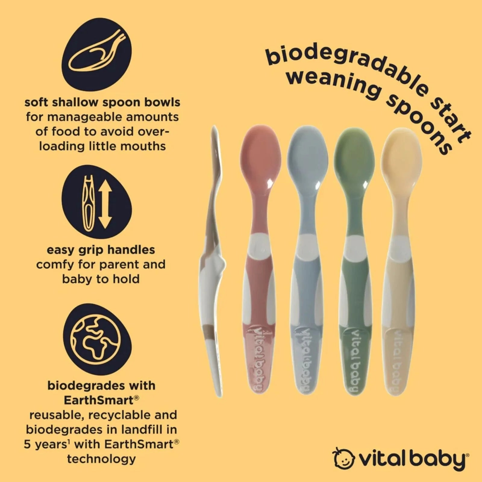 Vital Baby Nourish Start Weaning Spoons Natural Pack of 5 - ebebek - Black Friday