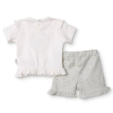Bebetto Girls T-shirt & Shorts Set Floral Print Flower Garden Crew Neck Short Length Short Sleeve - Multicolour Multicolour - ebebek