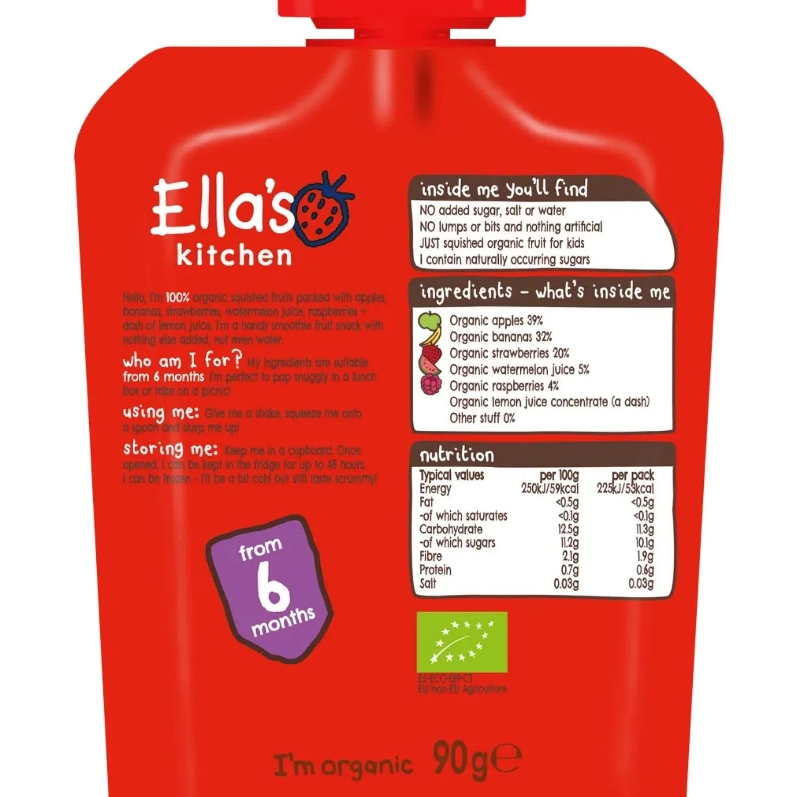 Ella's Kitchen Smoothie The Red One 6+ months 90g - ebebek - Black Friday