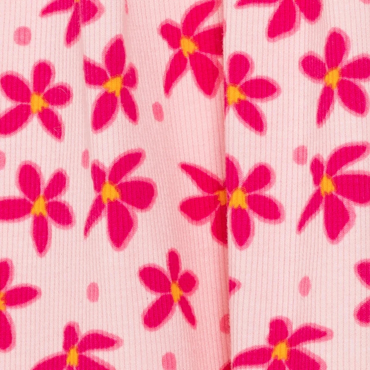 HelloBaby Girls Dress Floral Print Buttoned Crew Neck Short Sleeve - Pink Printed Pink Printed - ebebek
