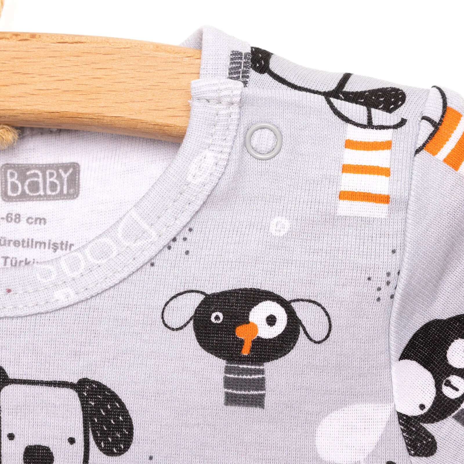 HelloBaby Basic Rib Short Sleeve Baby Bodysuit 2 Pcs - Grey - ebebek - Black Friday