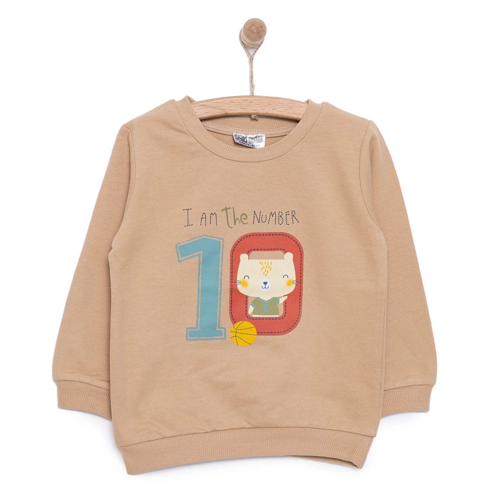HelloBaby Basic Number Ten Sweatshirt - Ginger - ebebek - Black Friday